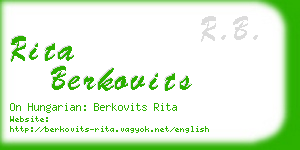 rita berkovits business card